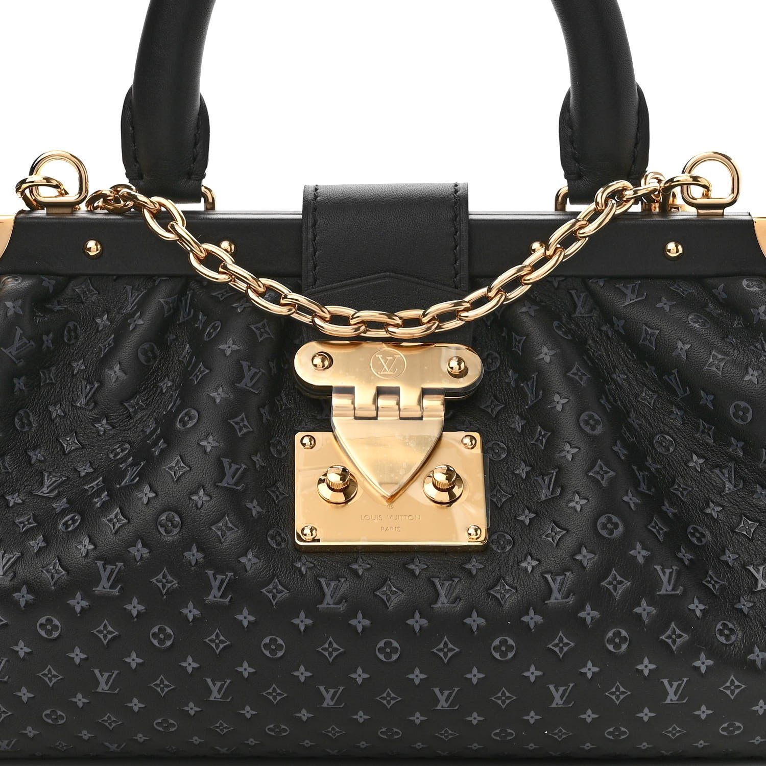 Louis Vuitton Calfskin Nanogram Embossed Clutch Black 7 of 9