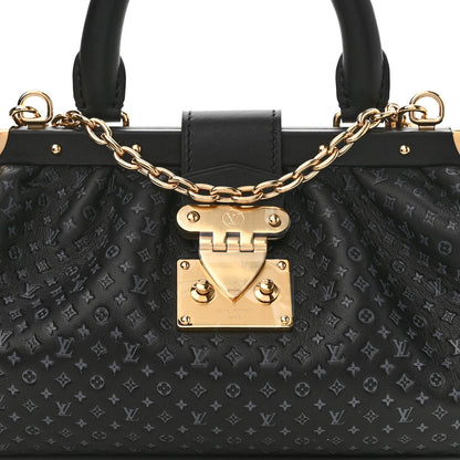 Louis Vuitton Calfskin Nanogram Embossed Clutch Black 7 of 9