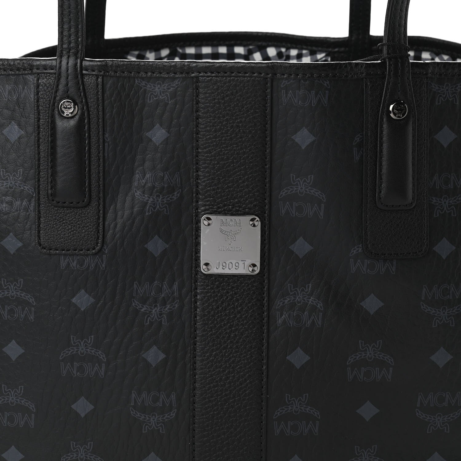 MCM Visetos Medium Liz Reversible Shopper Tote Black 11 of 16