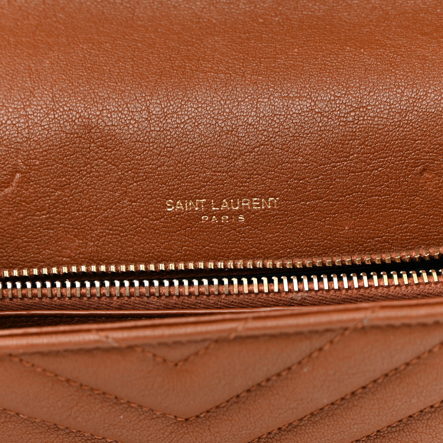 Saint Laurent Sheepskin Matelasse Chevron Monogram Medium College Bag Brick 6 of 11