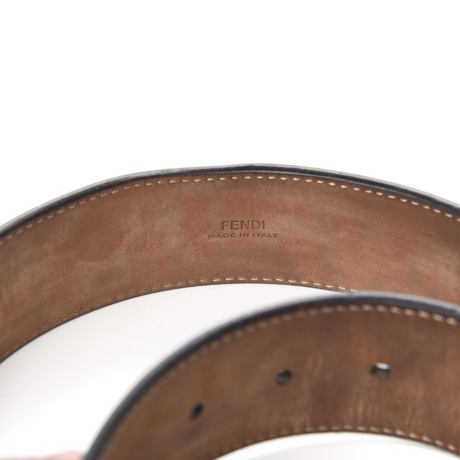 Fendi Vitello F is Fendi Bi-Color FF 1974 Embossed Belt 85 34 Maya Black 8 of 8
