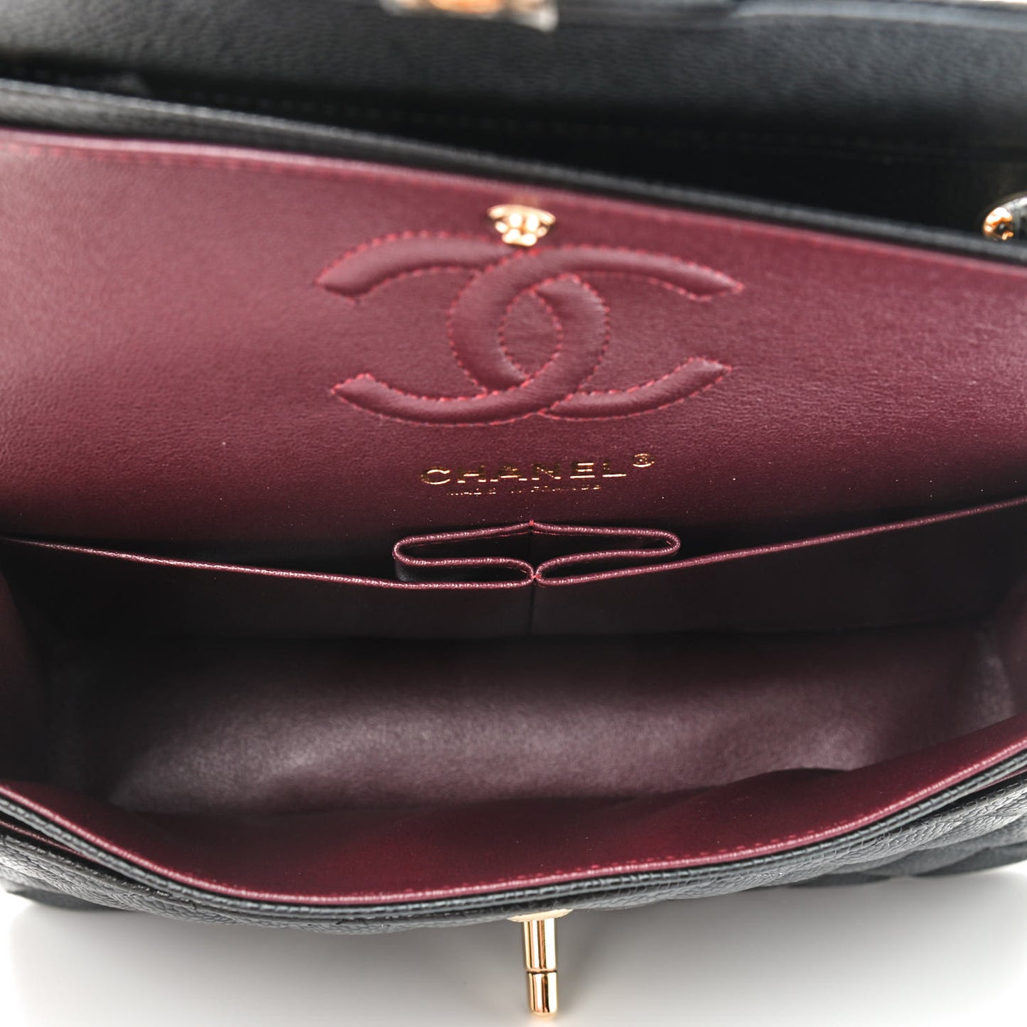 Caviar Quilted Small Double Flap Black