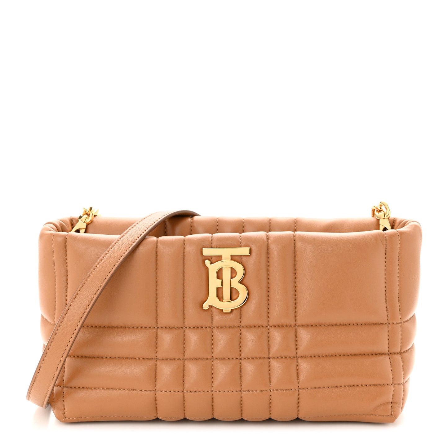 Lambskin Quilted Small Soft Lola Bag Maple Brown
