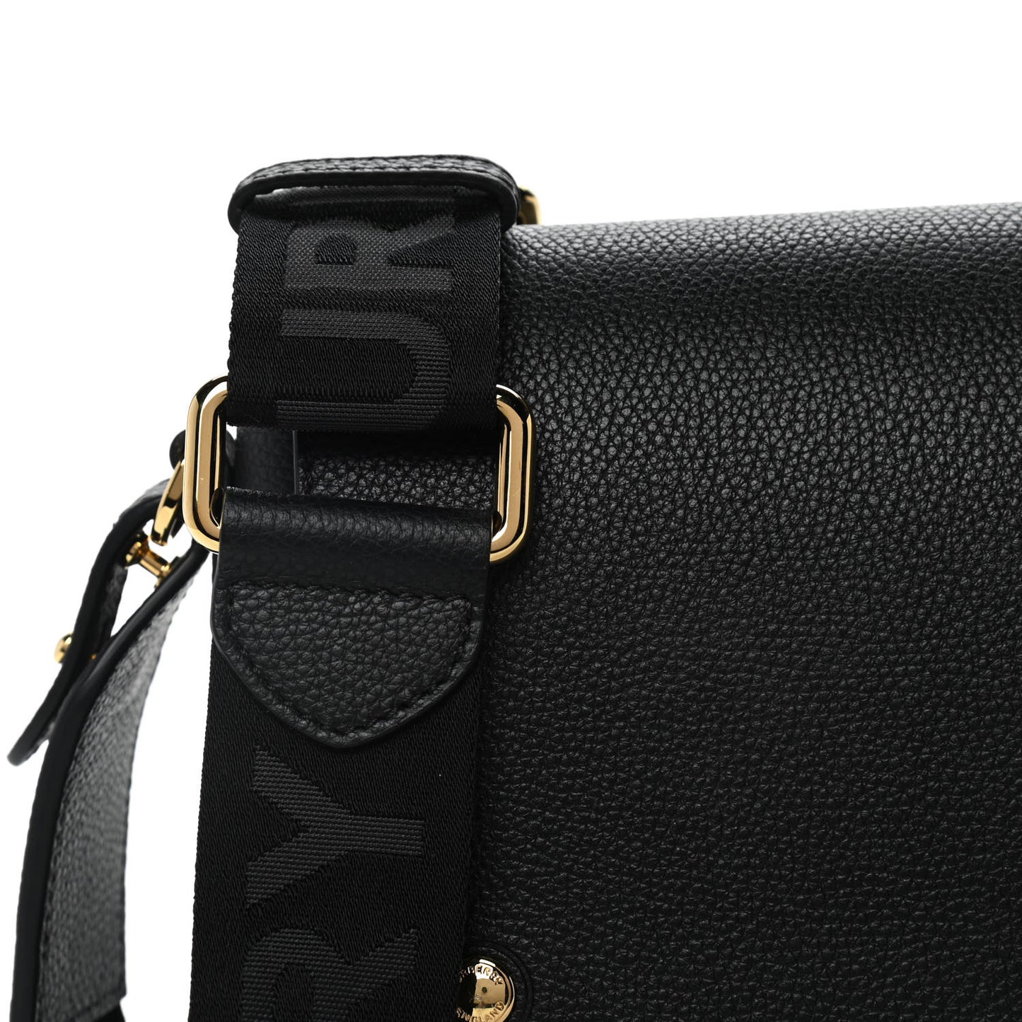 Grainy Calfskin Vintage Check Note Crossbody Bag Black