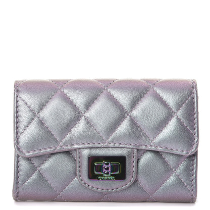 Chanel Iridescent Lambskin Quilted Reissue Flap Card Holder Light Purple 1 of 9