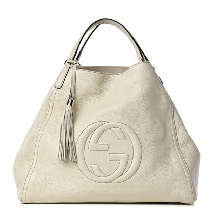 Gucci Pebbled Calfskin Large Soho Shoulder Bag Off White 1 of 10