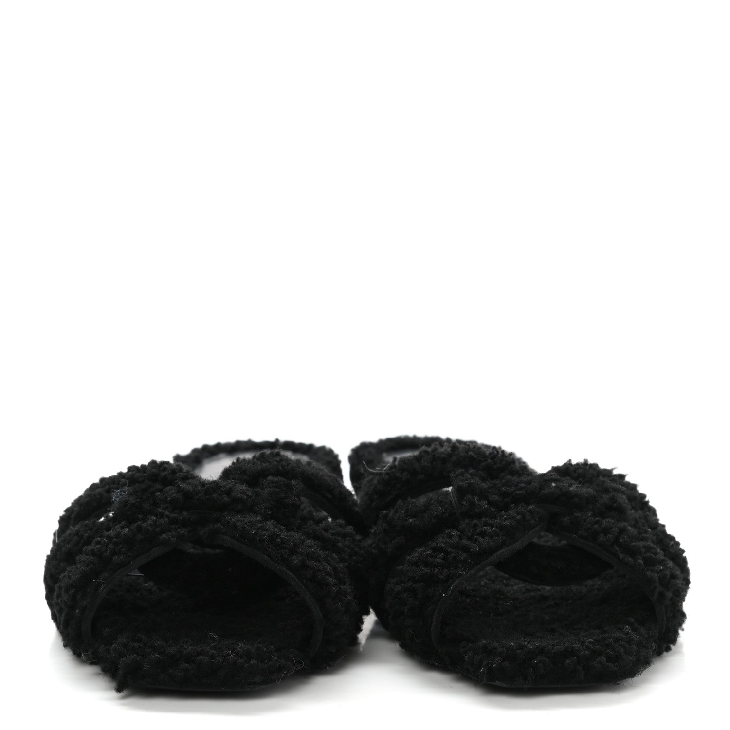 Saint Laurent Shearling Tribute Flat Mules 37.5 black 2 of 8