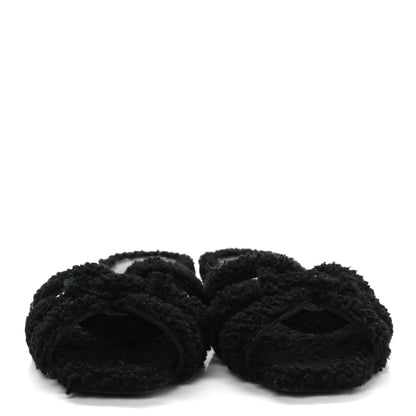 Saint Laurent Shearling Tribute Flat Mules 37.5 black 2 of 8