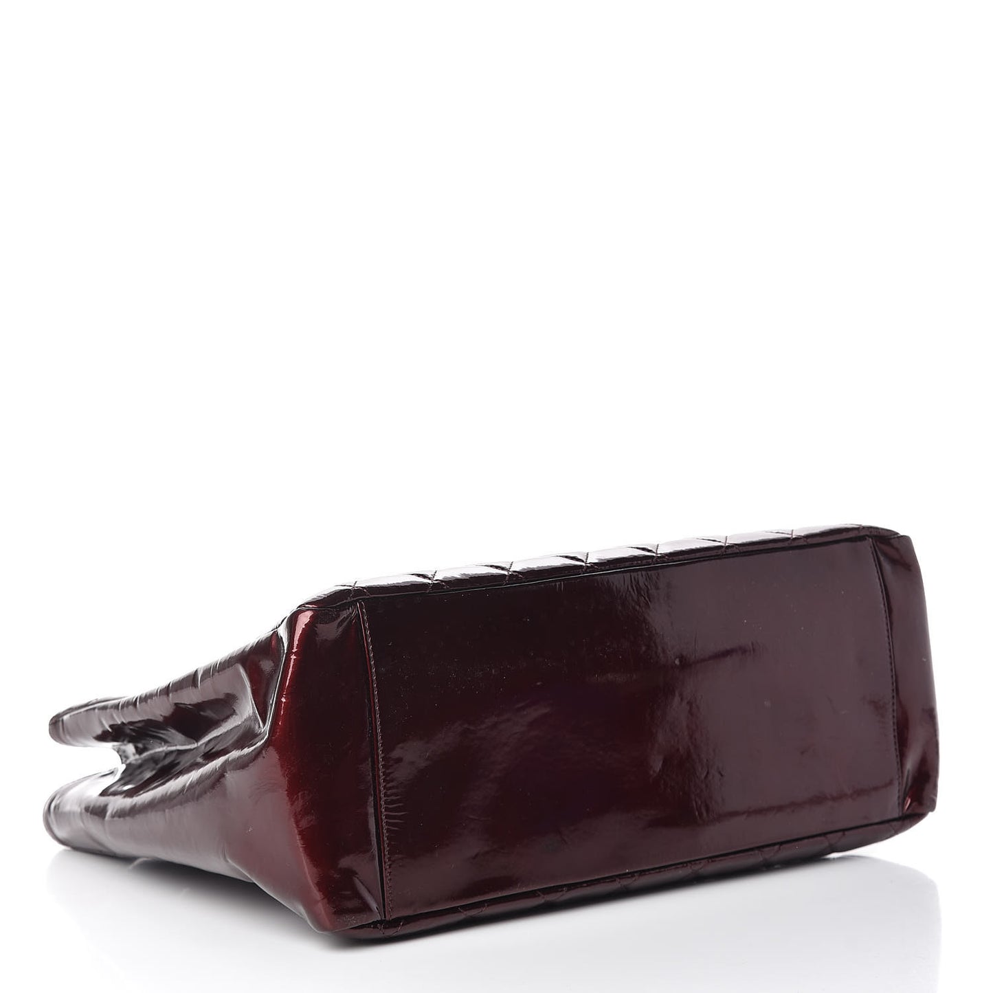 Patent Quilted Grand Shopping Tote GST Dark Bordeaux
