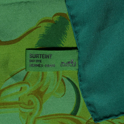 Hermes Silk Dip Dye Brides de Gala Shawl Scarf 140 Green 5 of 5