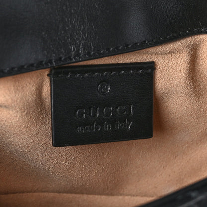Gucci Calfskin Matelasse Super Mini GG Marmont Shoulder Bag Black 6 of 9