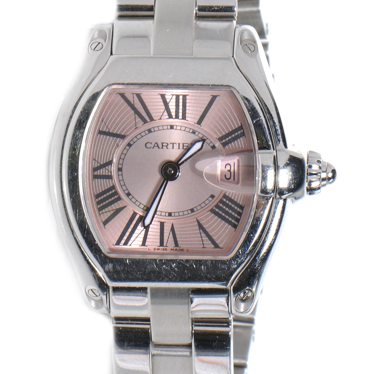 Cartier Stainless Steel 31mm Roadster Quartz Watch Pink 1 of 6