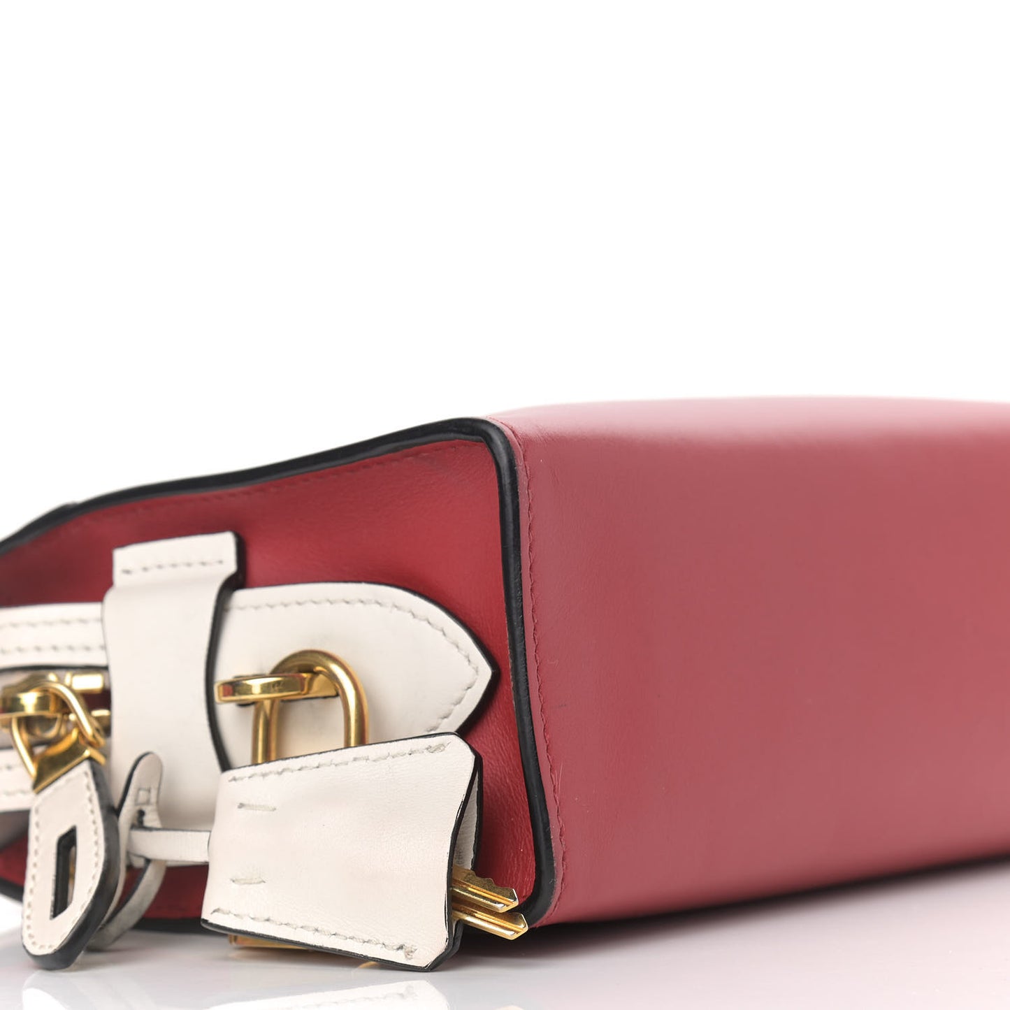 City Calf Saffiano Esplanade Crossbody Bag Fuoco White