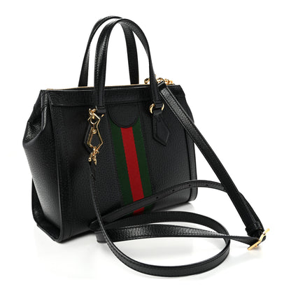 Gucci Textured Calfskin Web Small Ophidia Tote Bag Black 3 of 10