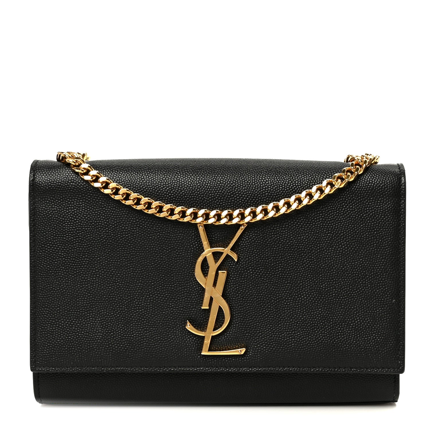 Saint Laurent Grain De Poudre Small Monogram Kate Satchel Black 1 of 14