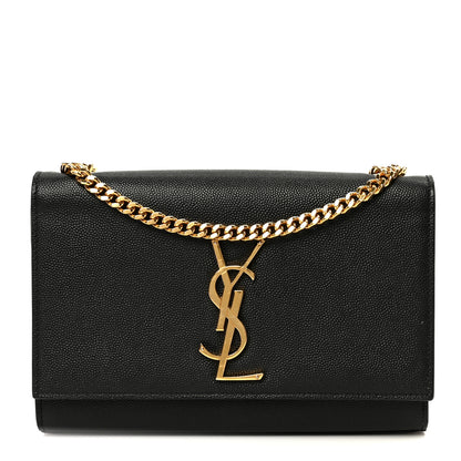 Saint Laurent Grain De Poudre Small Monogram Kate Satchel Black 1 of 14