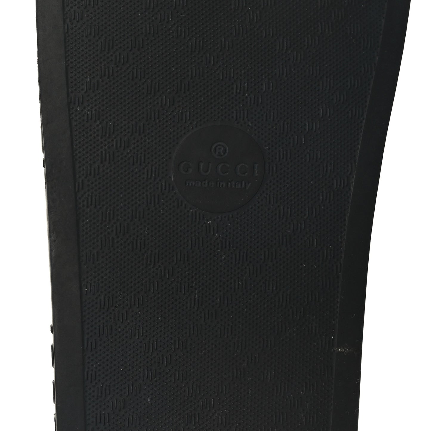 Rubber GG Monogram Perforated Womens Slide Sandals 38 Black