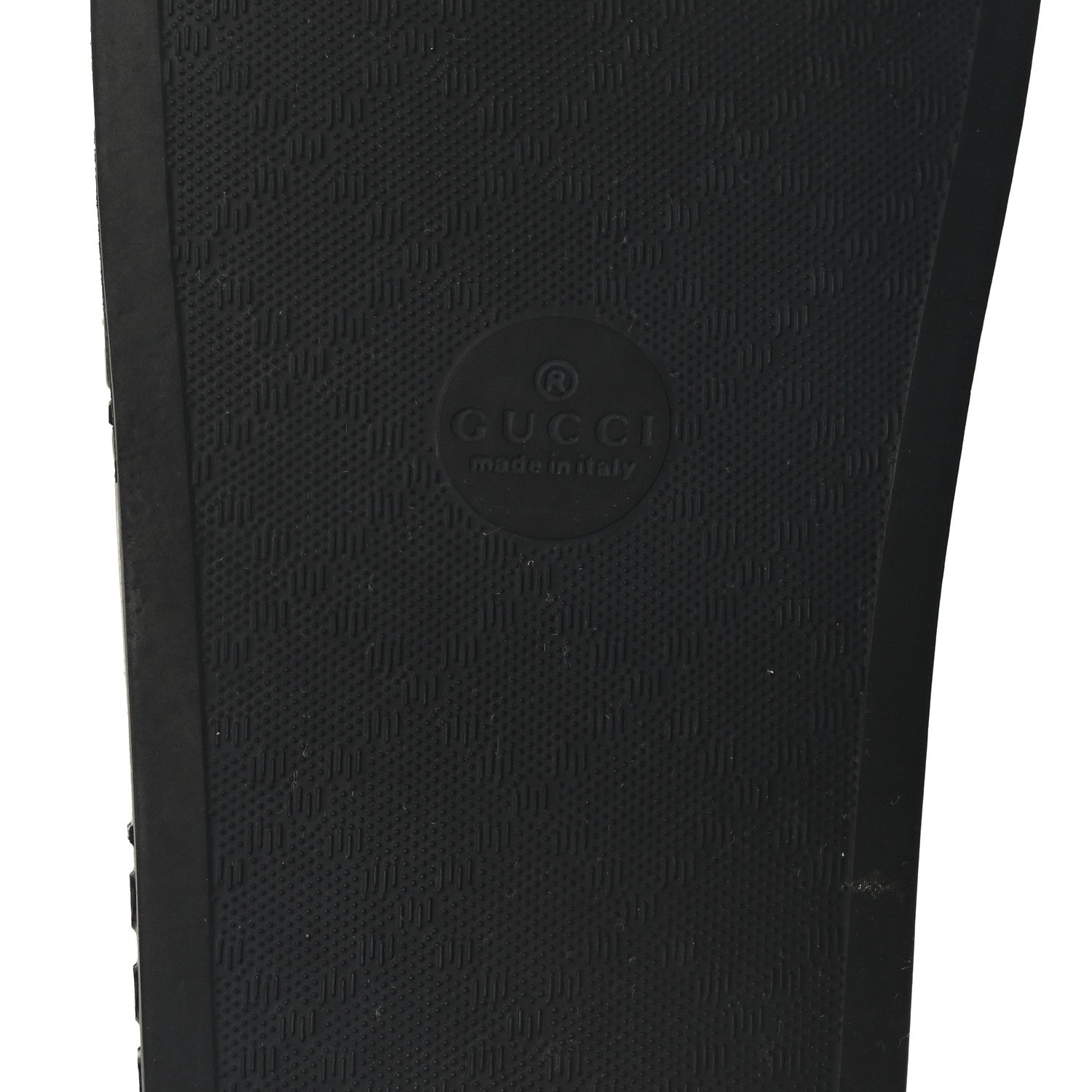 Gucci Rubber GG Monogram Perforated Womens Slide Sandals 38 Black 6 of 6