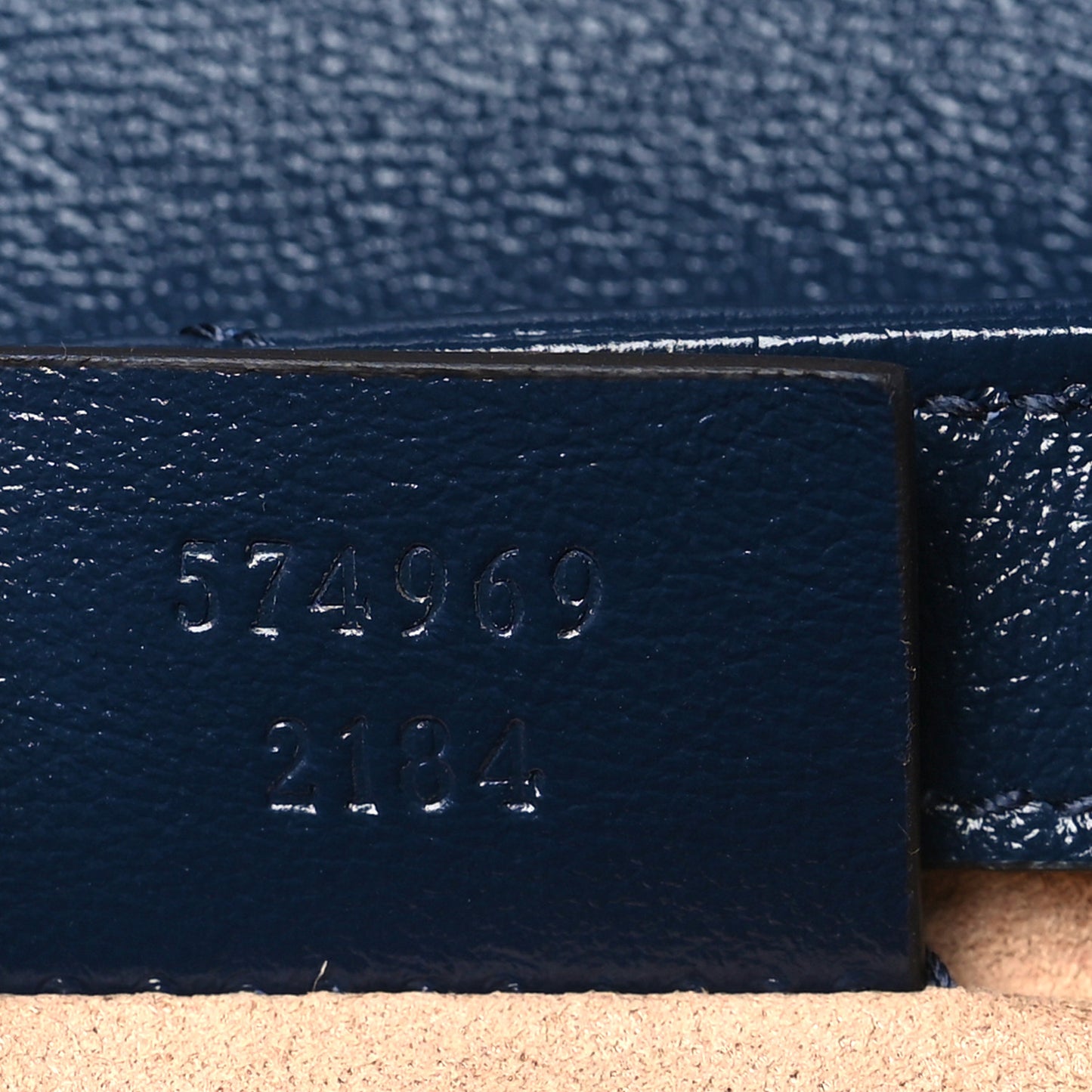 Vintage Effect Calfskin Matelasse Diagonal Super Mini Torchon GG Marmont Shoulder Bag Blue Agata Mystic White