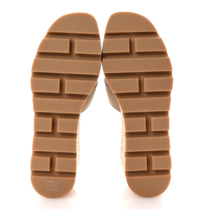 Hermes Suede Goatskin Cork Eze 30 Sandals 38 Beige Argile 6 of 10