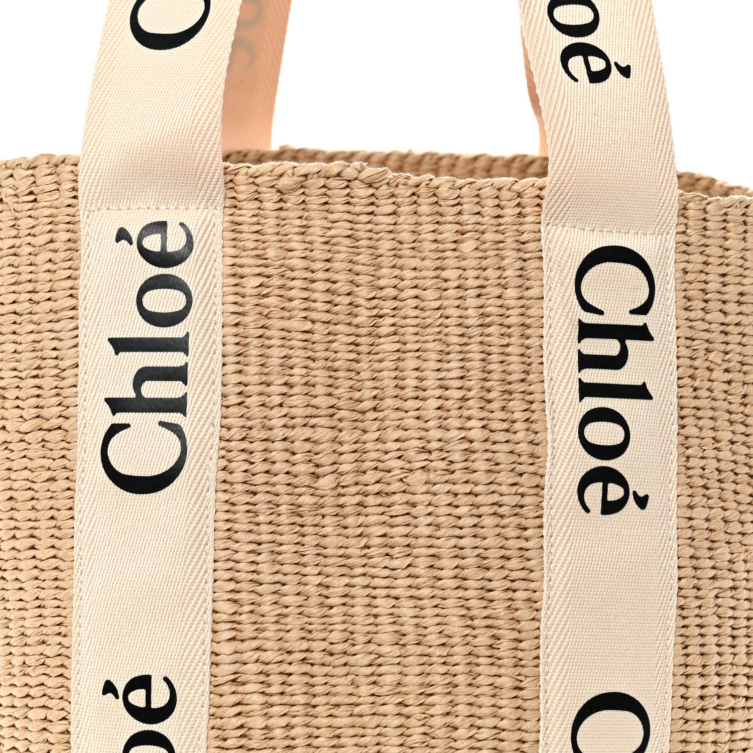 Chloe Raffia Large Woody Tote White 7 of 9