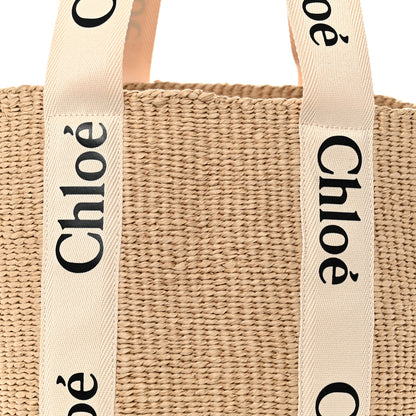Chloe Raffia Large Woody Tote White 7 of 9