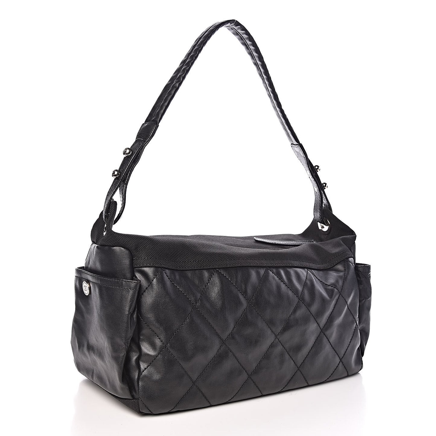 Coated Canvas Paris Biarritz Hobo Black