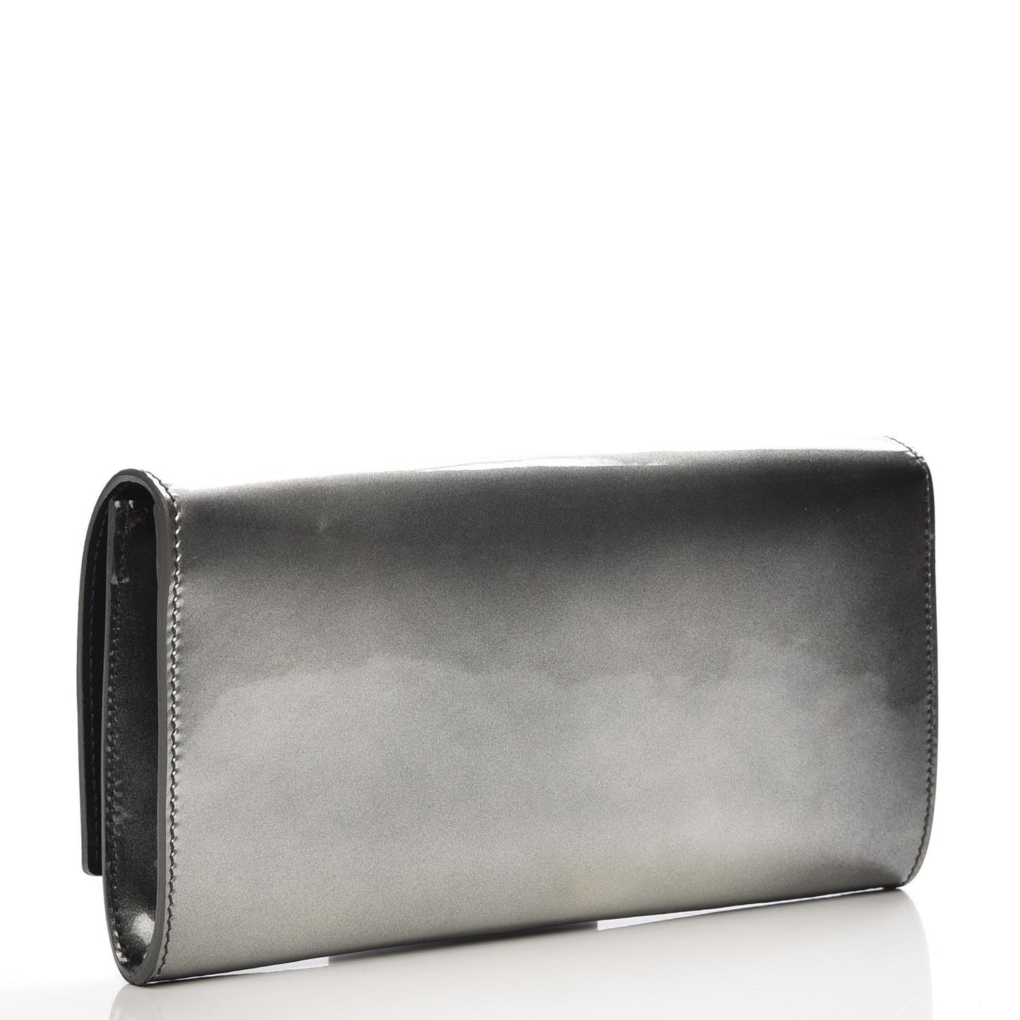 Textured Patent Calfskin Small Belle De Jour Clutch Green