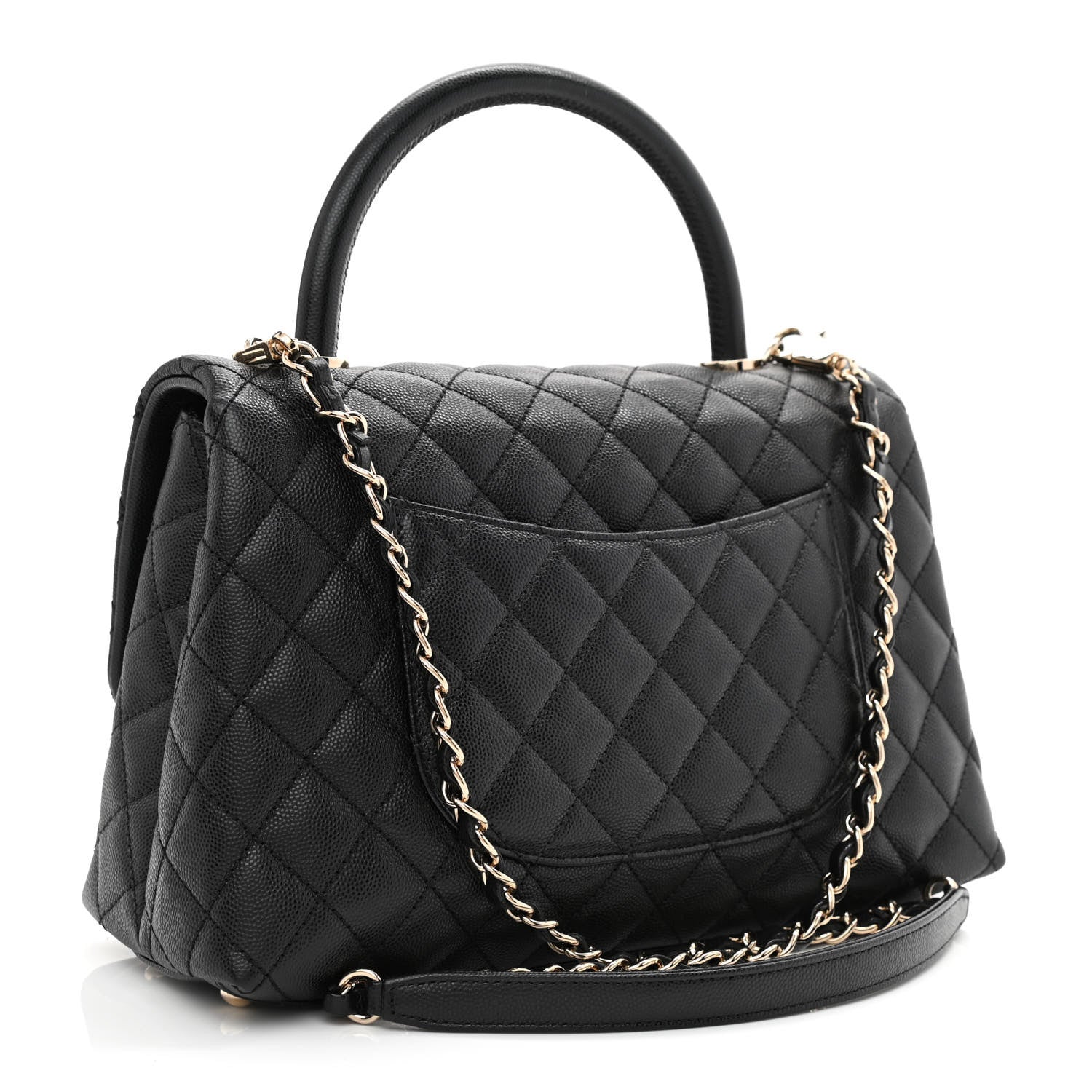 Chanel Caviar Quilted Small Coco Handle Flap Black 3 of 10