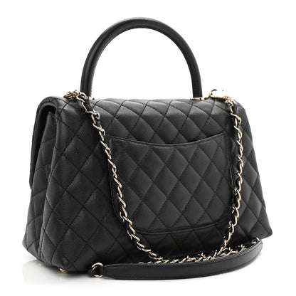 Chanel Caviar Quilted Small Coco Handle Flap Black 3 of 10