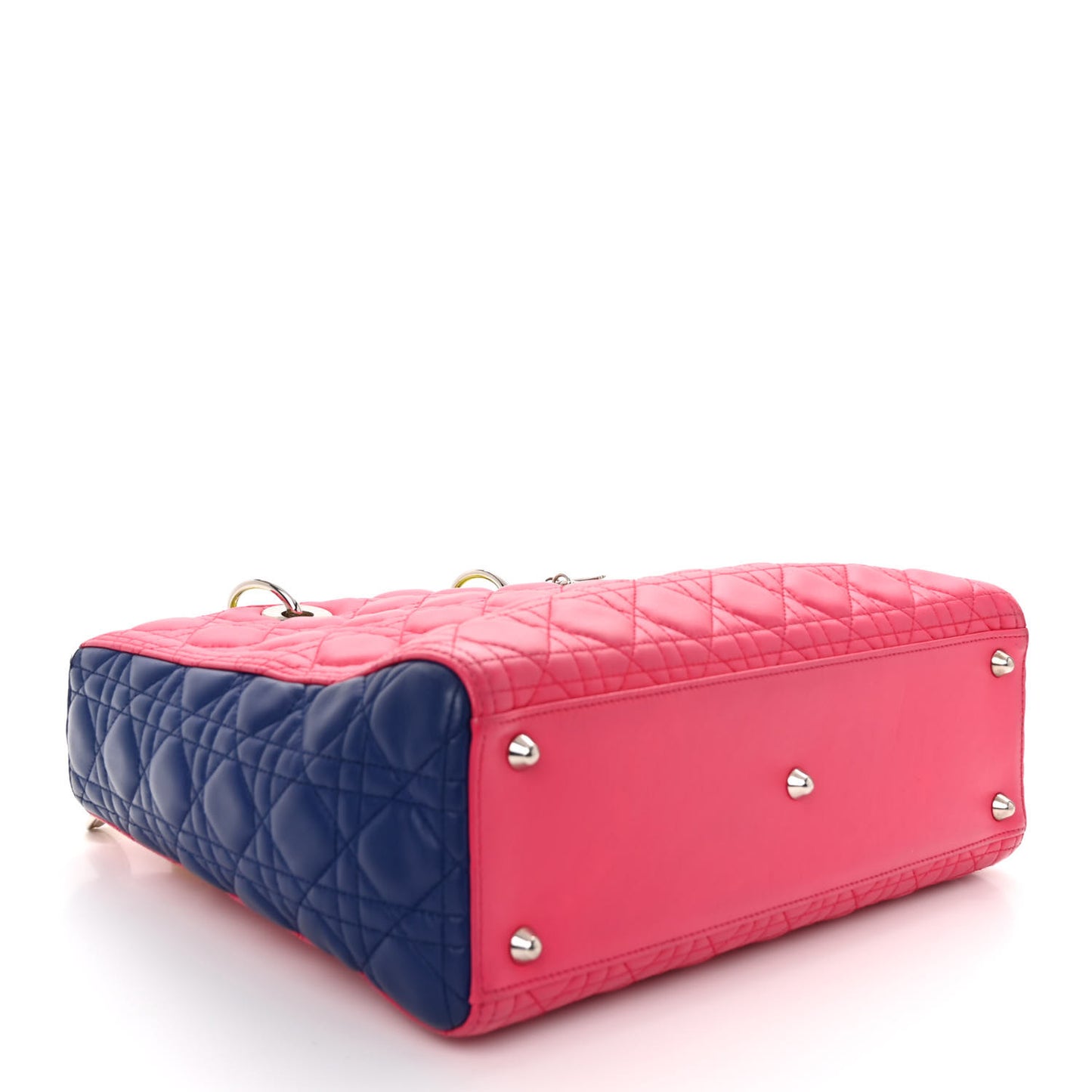 Lambskin Cannage Large Tri-Color Lady Dior Pink Blue Yellow