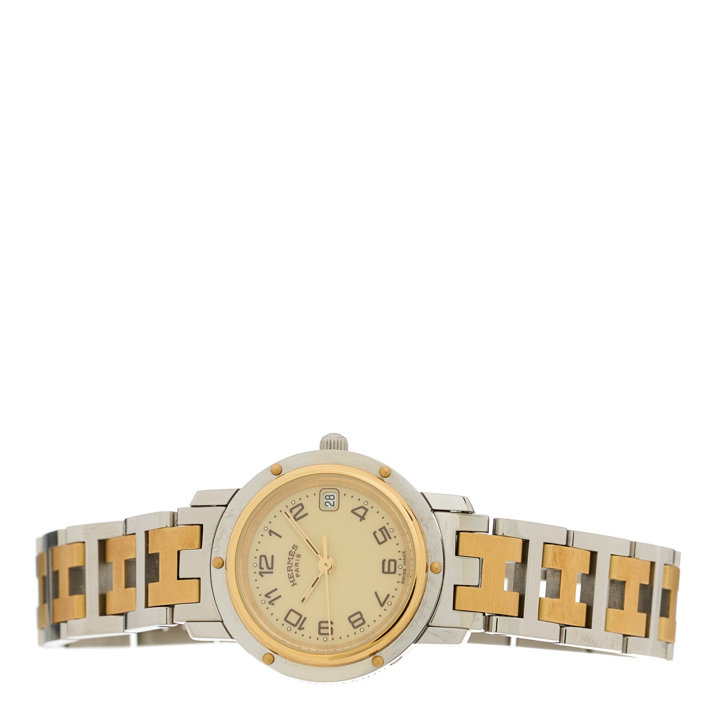 Hermes Stainless Steel 24mm Clipper Quartz Watch Gold 2 of 4