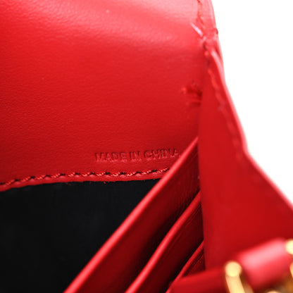 Burberry Haymarket Check Henley Wallet On Chain Coral Red 6 of 10