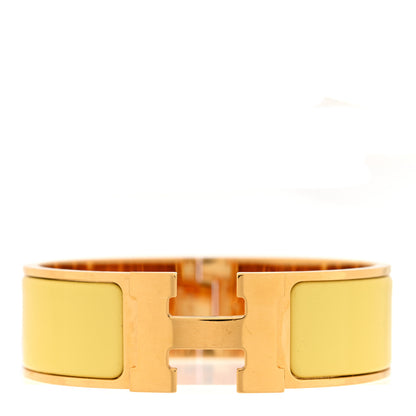 Hermes Enamel Wide Clic Clac H Bracelet PM Jaune Citron 1 of 4
