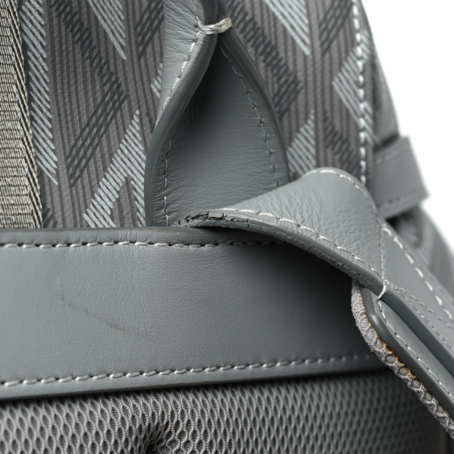Coated Canvas CD Diamond Flap Backpack Gray