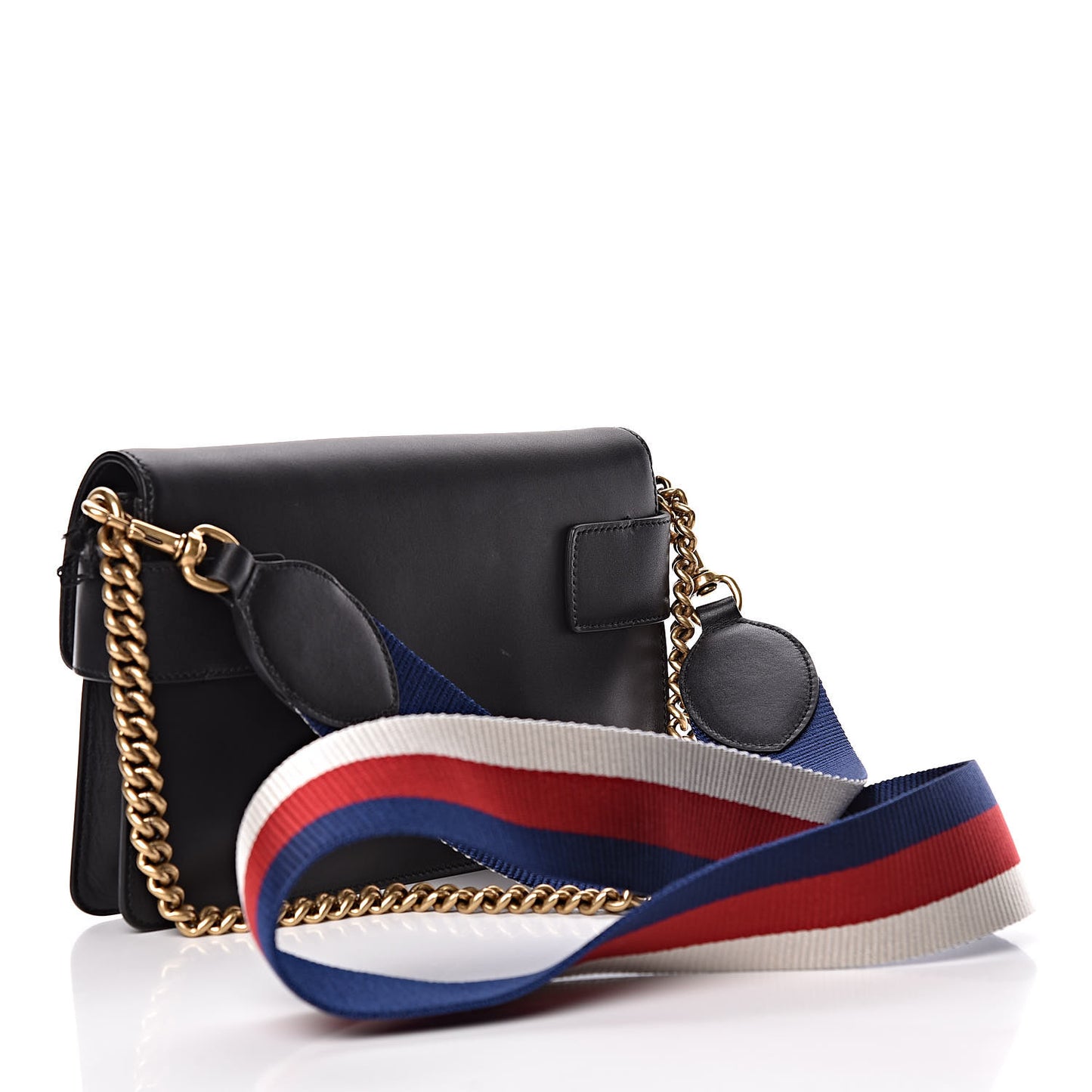 Nappa Sylvie Web Tiger Broadway Shoulder Bag Black