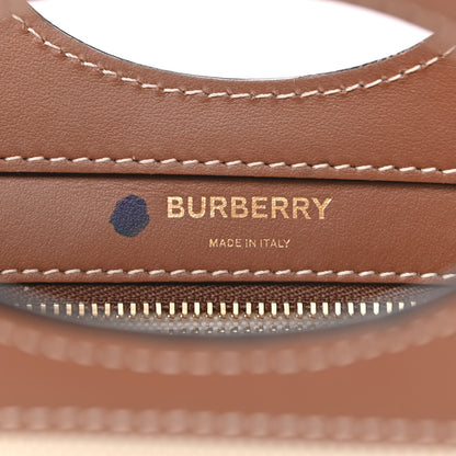 Burberry Canvas Smooth Calfskin Two Tone Mini Pocket Bag Natural Malt Brown 6 of 9
