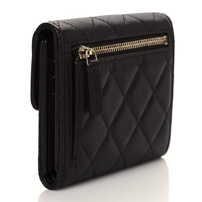 Chanel Caviar Quilted Compact Flap Wallet Dark Brown 3 of 10
