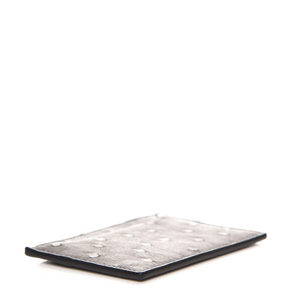 Prada Ostrich Card Case Mercurio 4 of 8