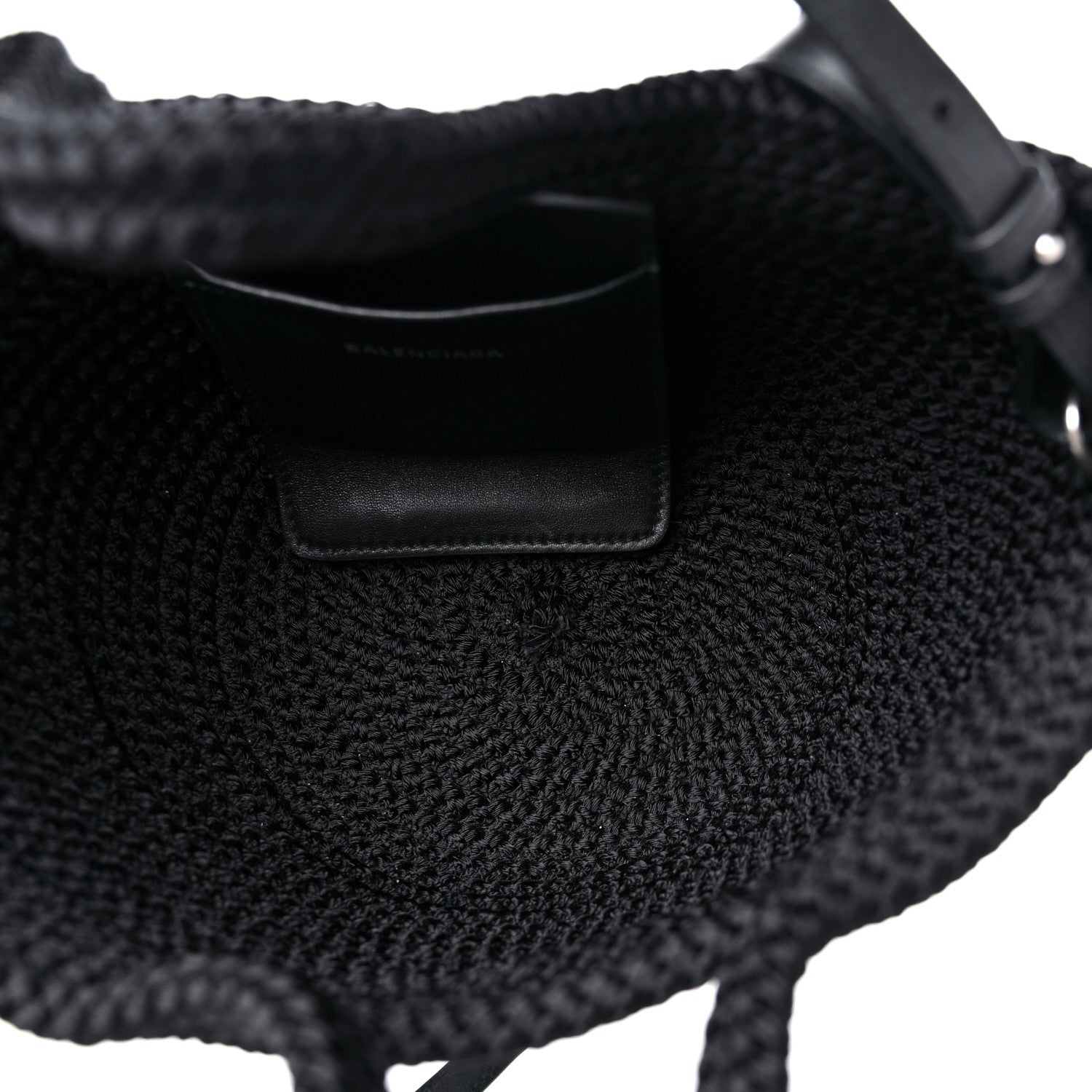 Balenciaga Nylon Lambskin Woven Small Ibiza Basket With Strap Black 5 of 9