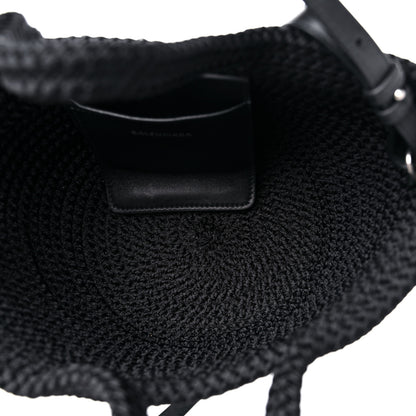 Balenciaga Nylon Lambskin Woven Small Ibiza Basket With Strap Black 5 of 9