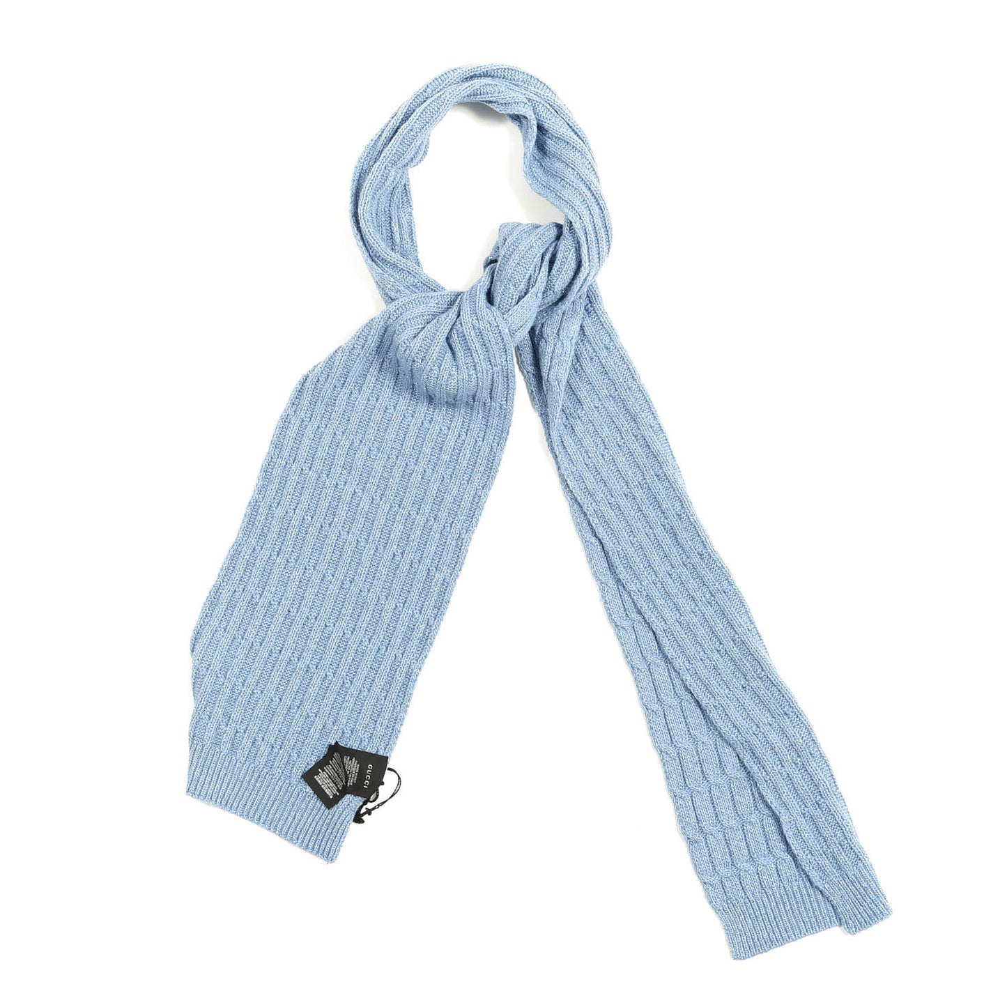 Wool Knit Shine Reg Scarf Bluette Sky Blue
