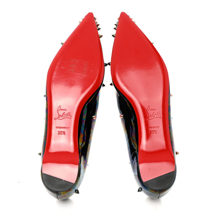 Christian Louboutin Patent Degraspike Flats 38.5 Iridescent Black 5 of 8