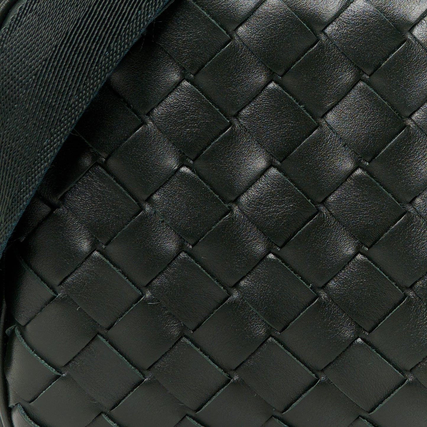 Calfskin Intrecciato Small Camera Bag Dark Green