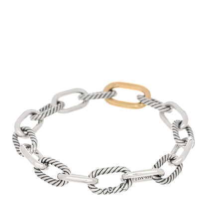 David Yurman Sterling Silver 18K Yellow Gold 11mm Madison Chain Bracelet 2 of 3