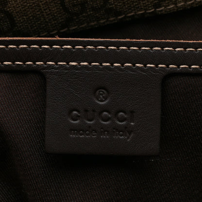 Gucci GG Plus Monogram Medium Double Buckle Flap Messenger Bag Beige Dark Brown 6 of 10