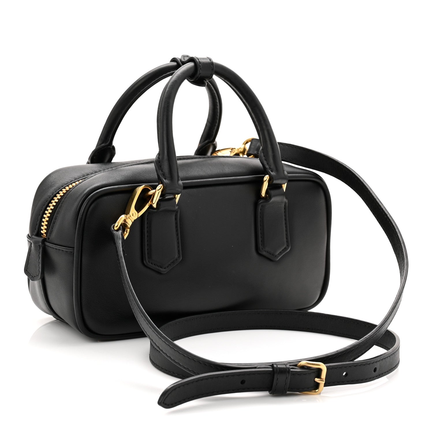 Miu Miu Calfskin Mini Arcadie Top Handle Bag Black 3 of 9