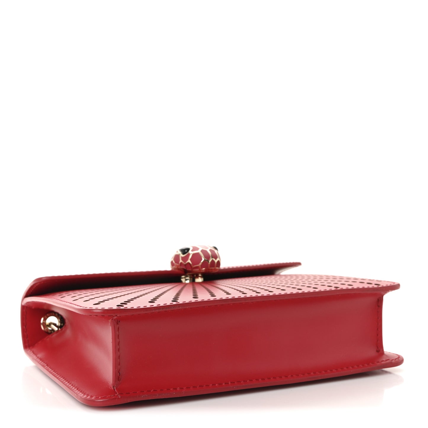 Calfskin Laser Cut Small Serpenti Forever Diamond Blast Sunshine Crossbody Bag Red Pink