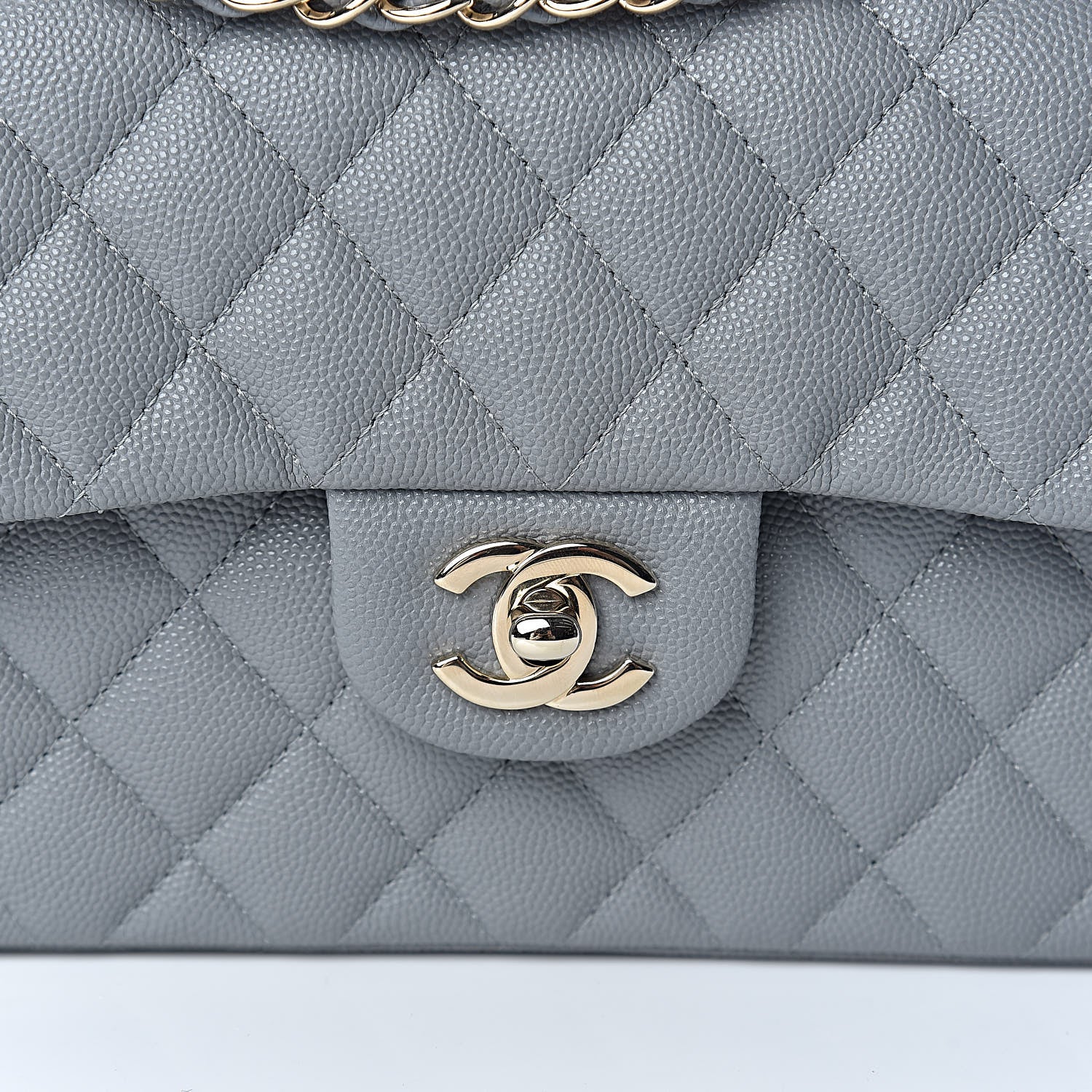 Chanel Caviar Quilted Small Double Flap Grey 8 of 11