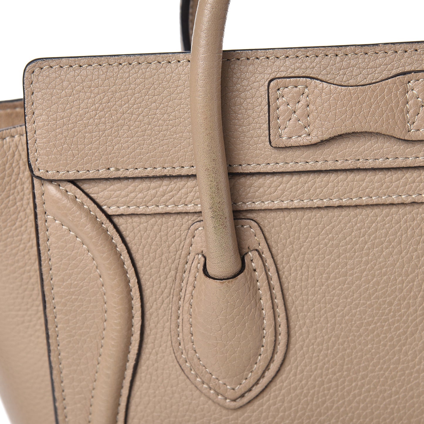Drummed Calfskin Nano Luggage Dune